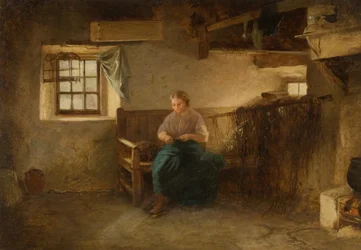 Innenraum mit sitzender Frau
